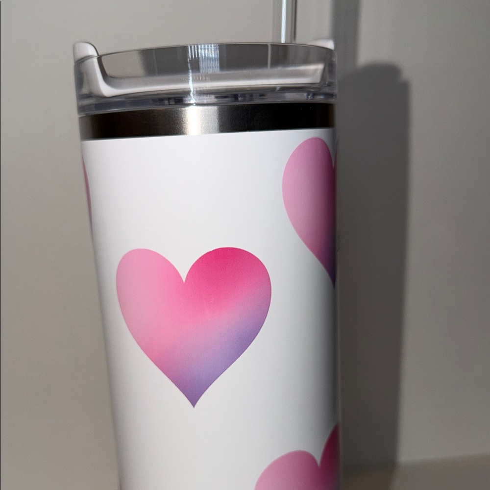 NWT Stanley Target Exclusive 30oz Quencher H2.0 White Pink Hearts - Picture 12 of 16